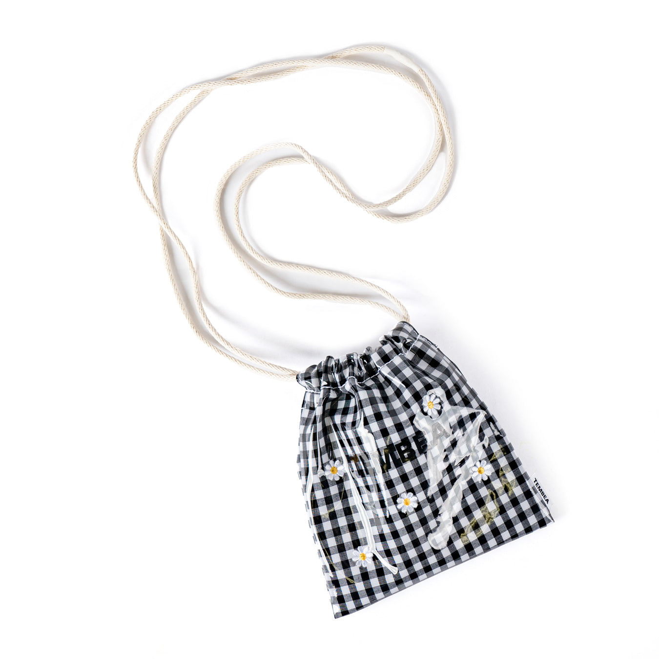 TEMBEA×Friday POCHETTE "Flower Embroidery" GINGHAM BLACK