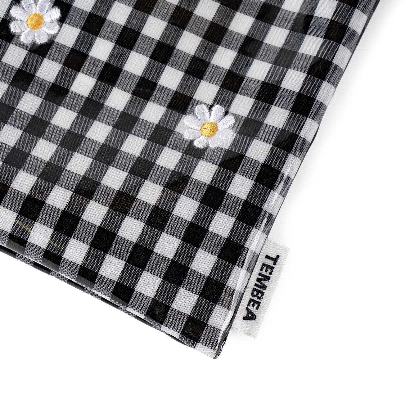 TEMBEA×Friday POCHETTE "Flower Embroidery" GINGHAM BLACK