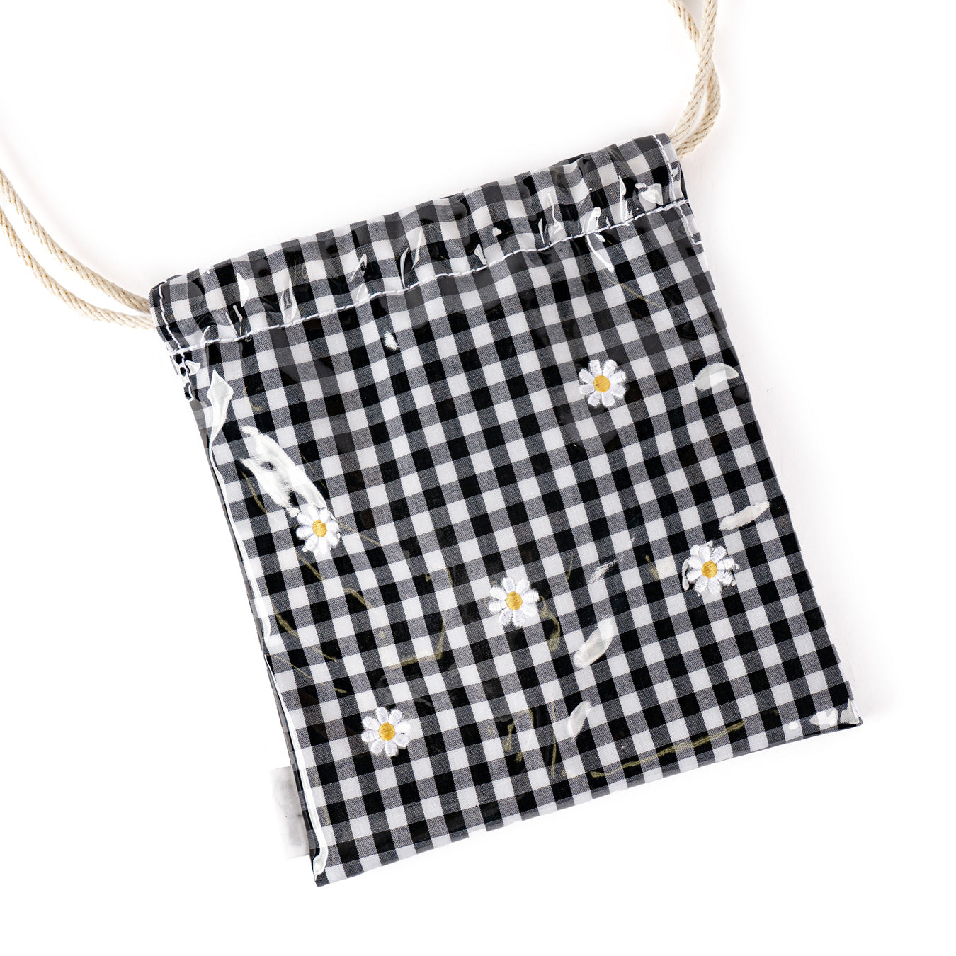 TEMBEA×Friday POCHETTE "Flower Embroidery" GINGHAM BLACK