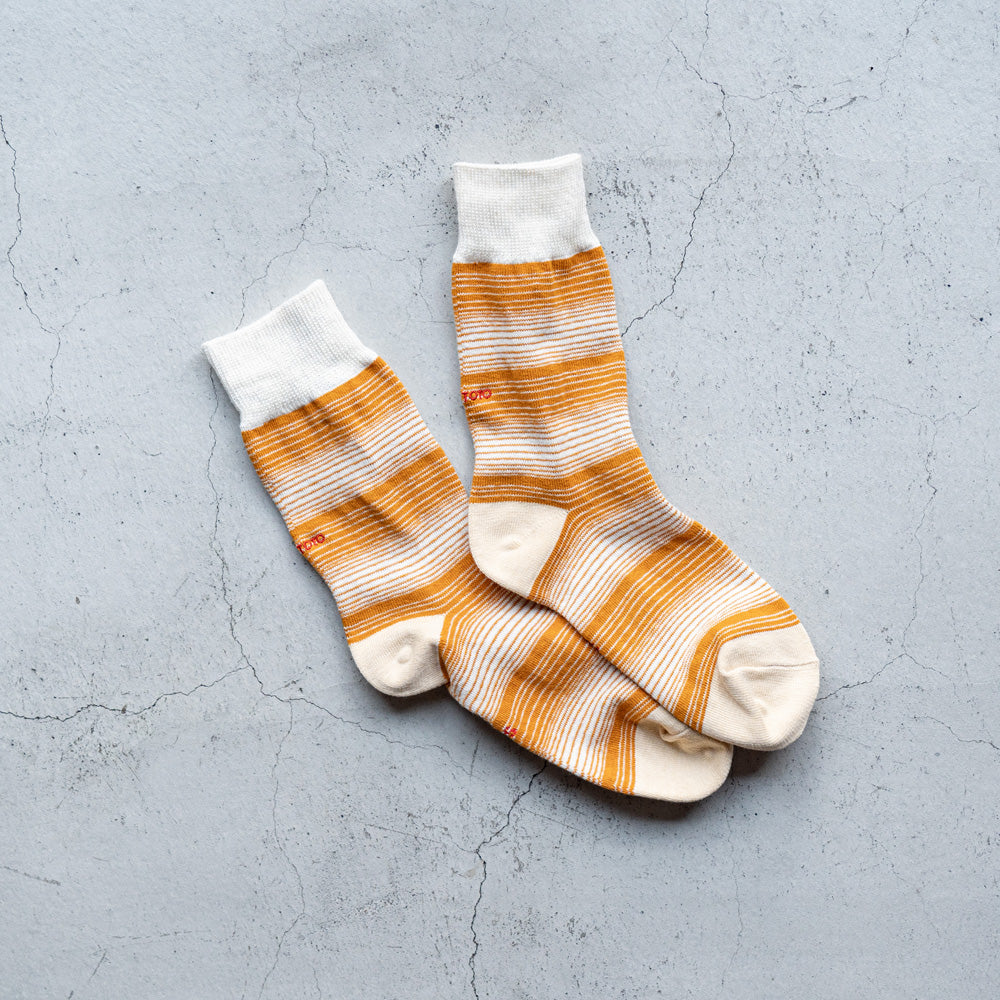 ROTOTO HORIZONTAL STRIPE CREW SOCKS