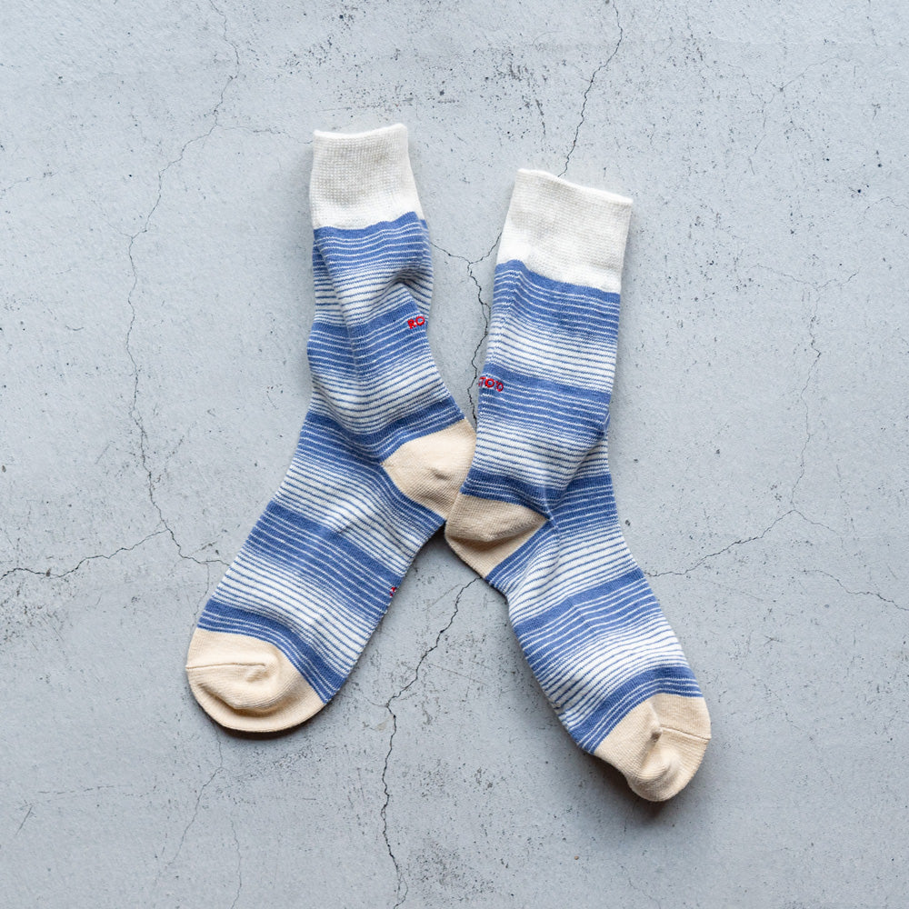 ROTOTO HORIZONTAL STRIPE CREW SOCKS