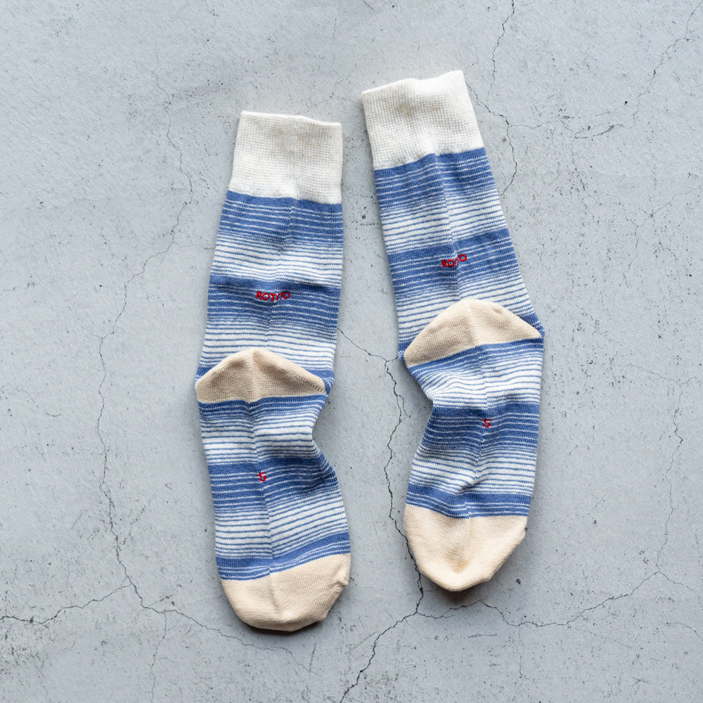 ROTOTO HORIZONTAL STRIPE CREW SOCKS