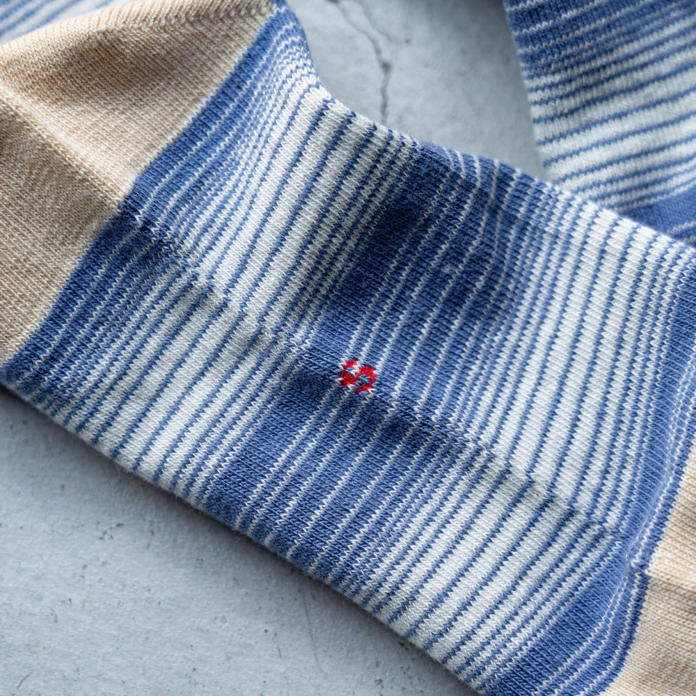 ROTOTO HORIZONTAL STRIPE CREW SOCKS