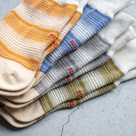 ROTOTO HORIZONTAL STRIPE CREW SOCKS
