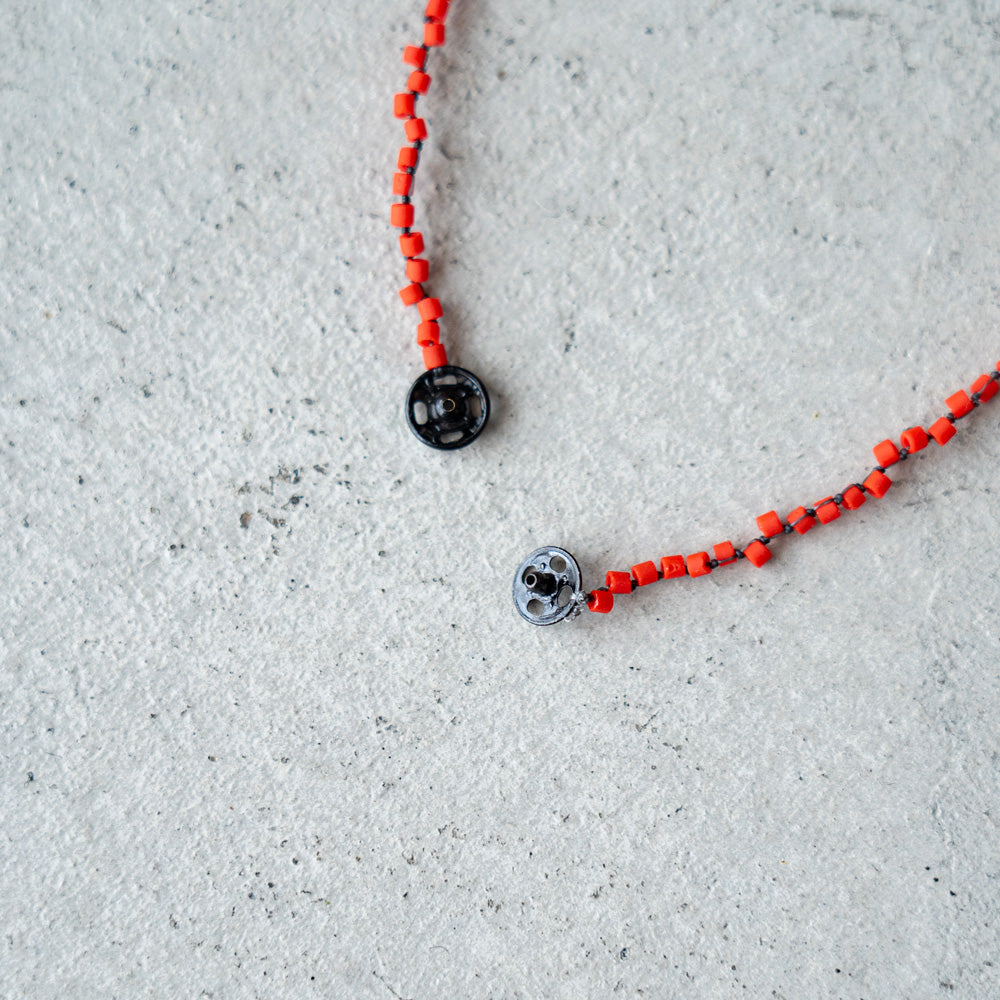 Melanie DeCourcey Red pakistan glass DNA style bracelet
