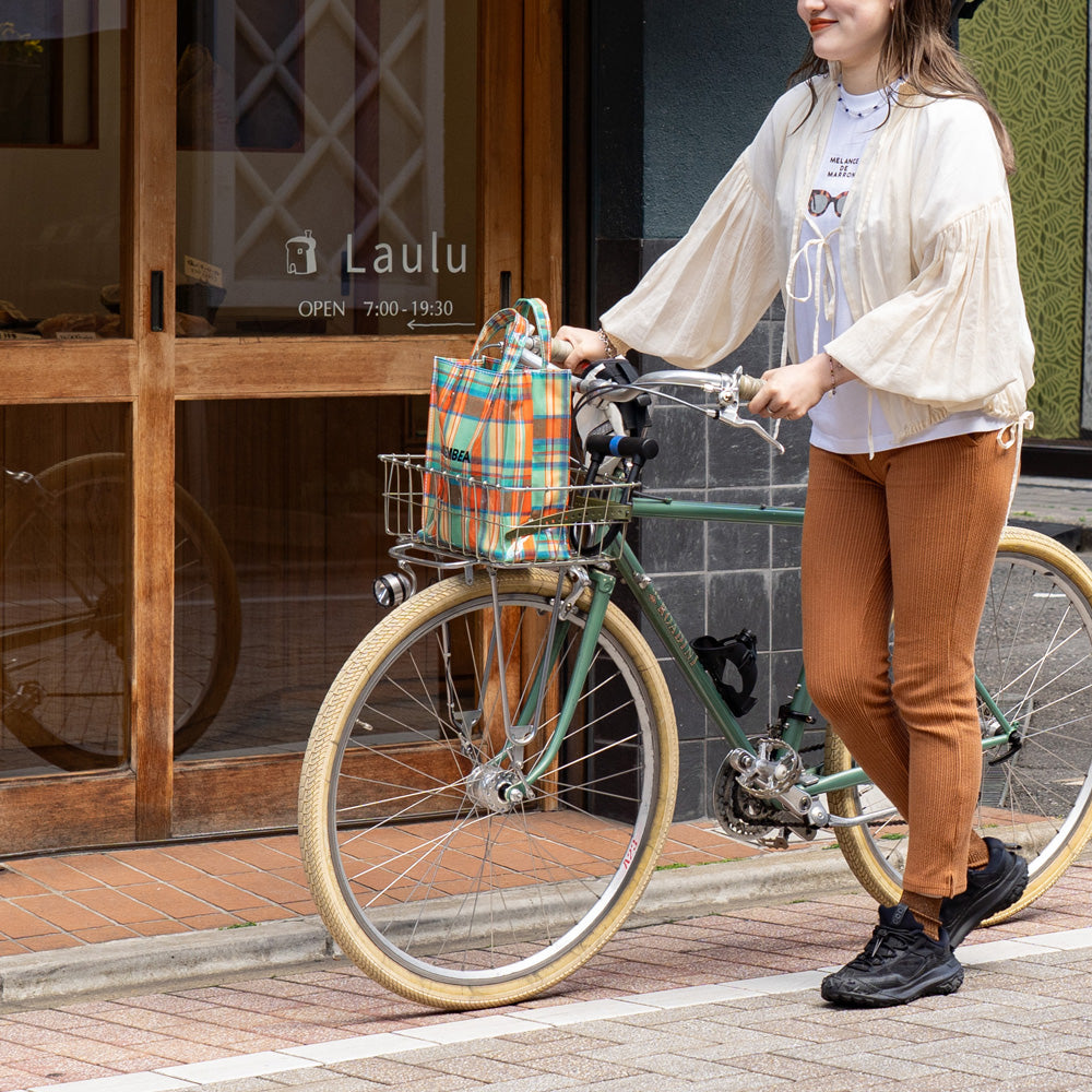 TEMBEA PAPER TOTE SMALL -MADRAS CHECK