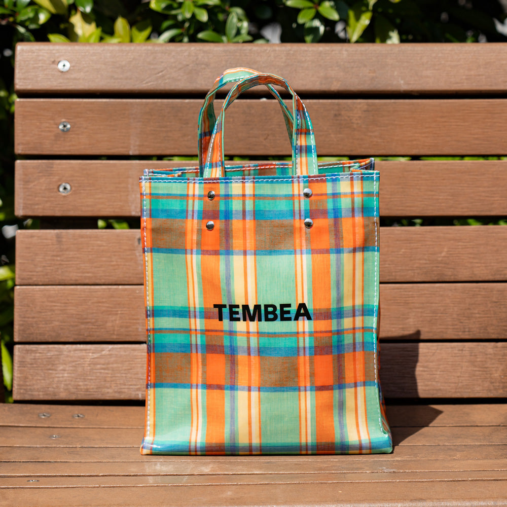 TEMBEA PAPER TOTE SMALL -MADRAS CHECK