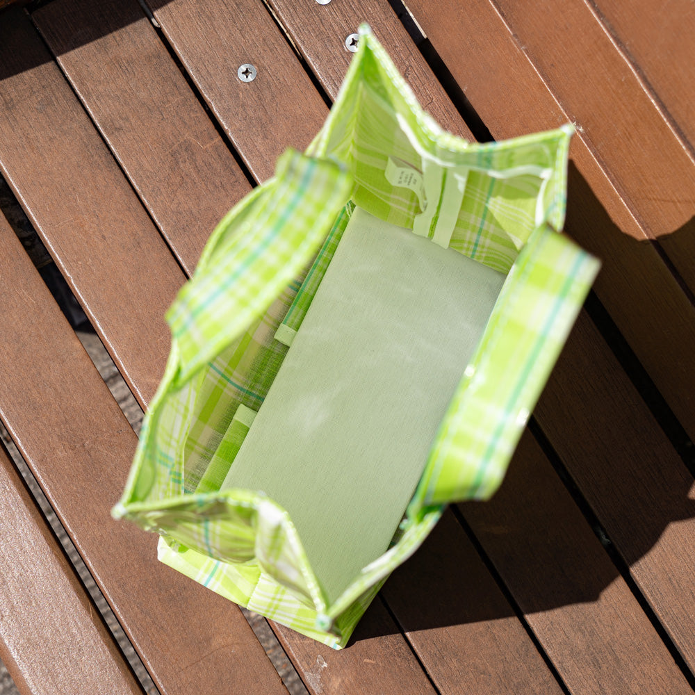 TEMBEA PAPER TOTE SMALL -MADRAS CHECK