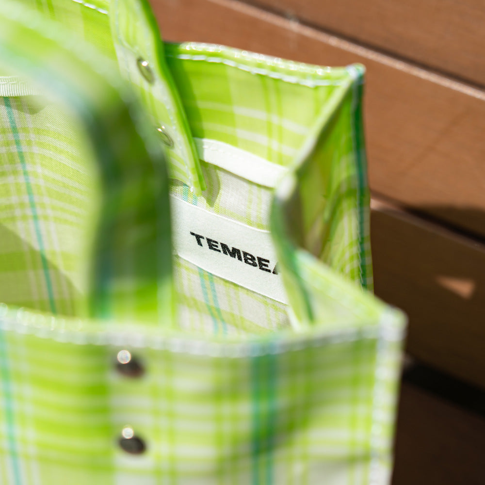 TEMBEA PAPER TOTE SMALL -MADRAS CHECK