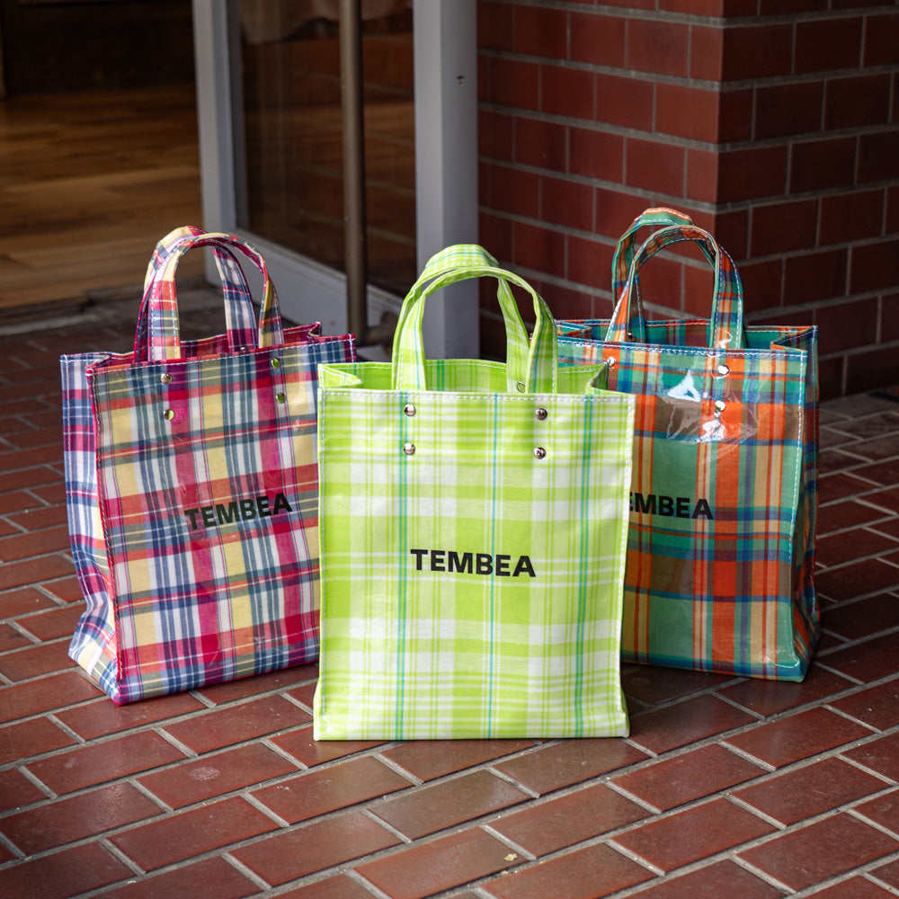 TEMBEA PAPER TOTE SMALL -MADRAS CHECK