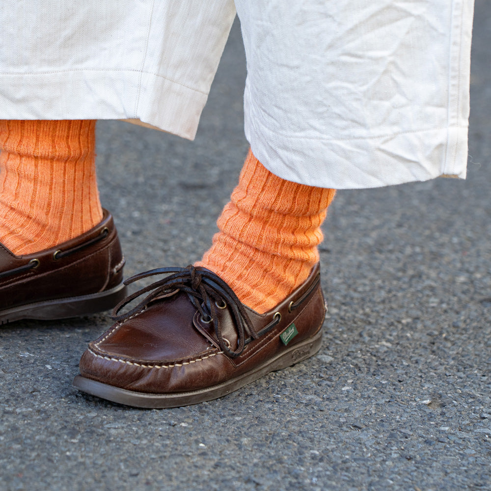 ROTOTO COTTON WOOL RIBBED CREW SOCKS