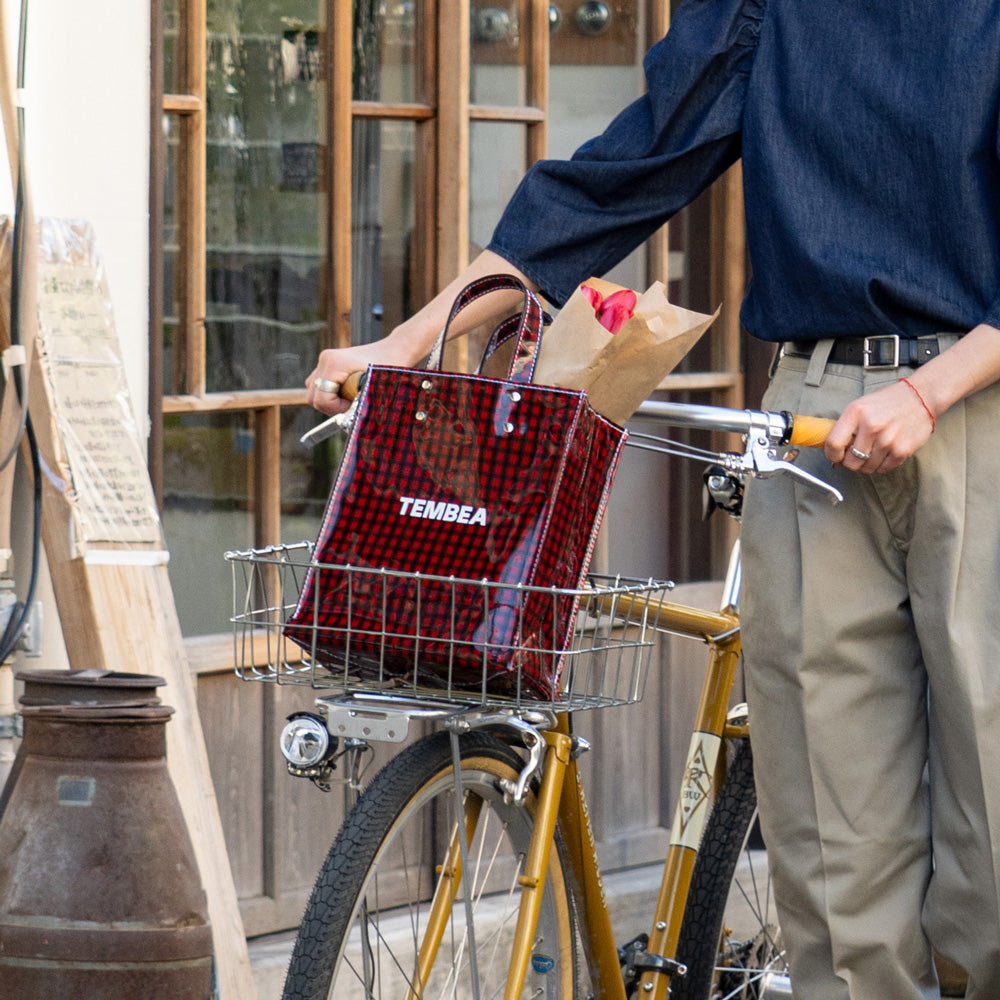 TEMBEA PAPER TOTE SMALL -CHECK
