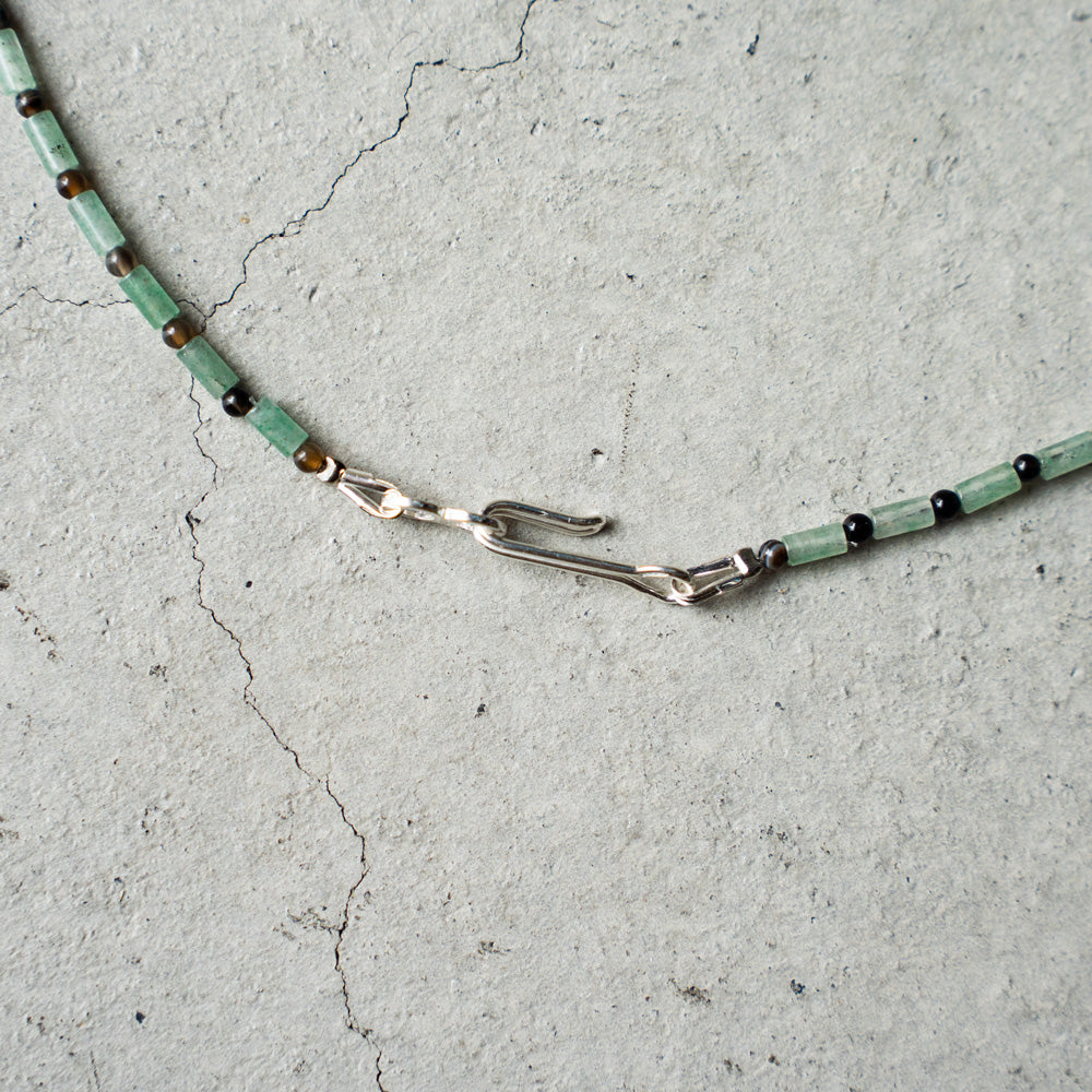 Melanie DeCourcey Aventurine tube with Nepal agate and Keshi pearl
