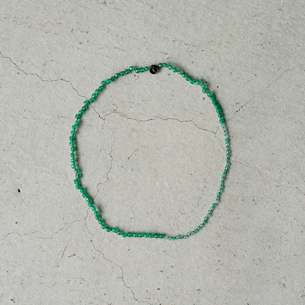 Melanie DeCourcey Different size green agate DNA double bracelet