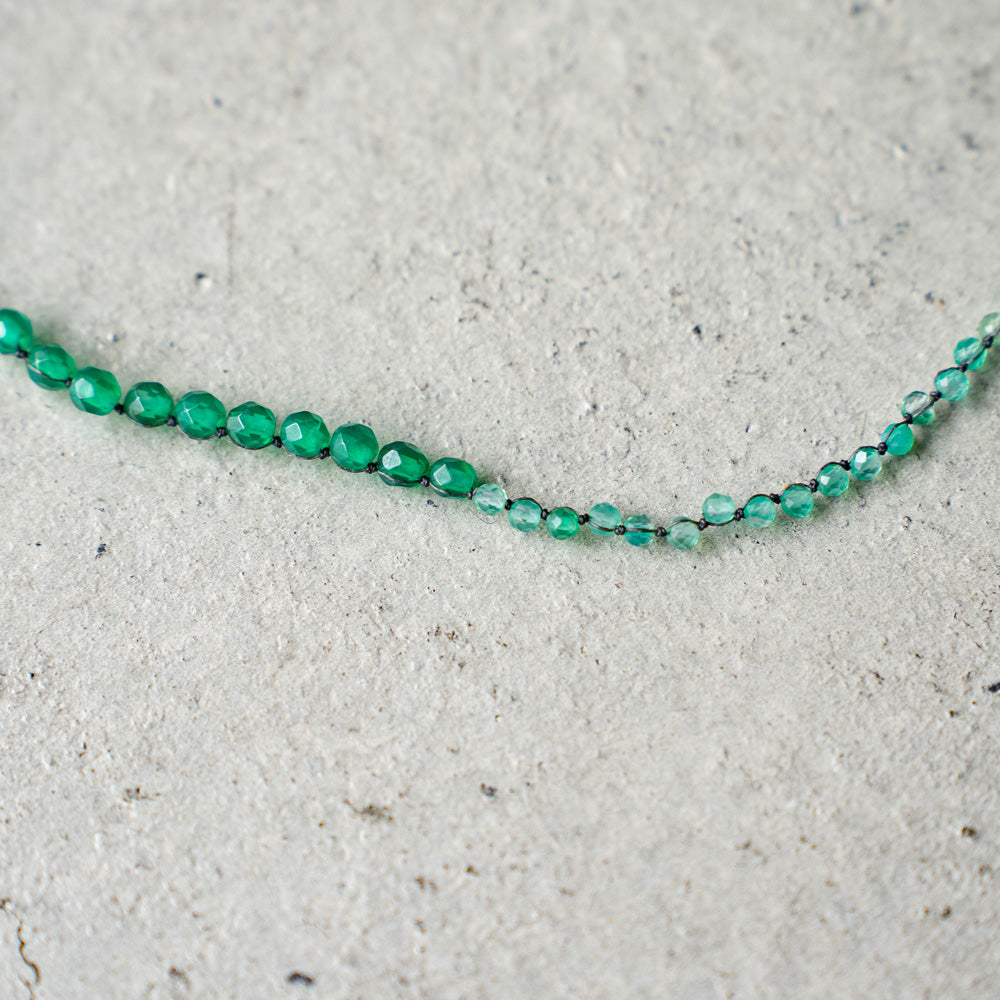 Melanie DeCourcey Different size green agate DNA double bracelet