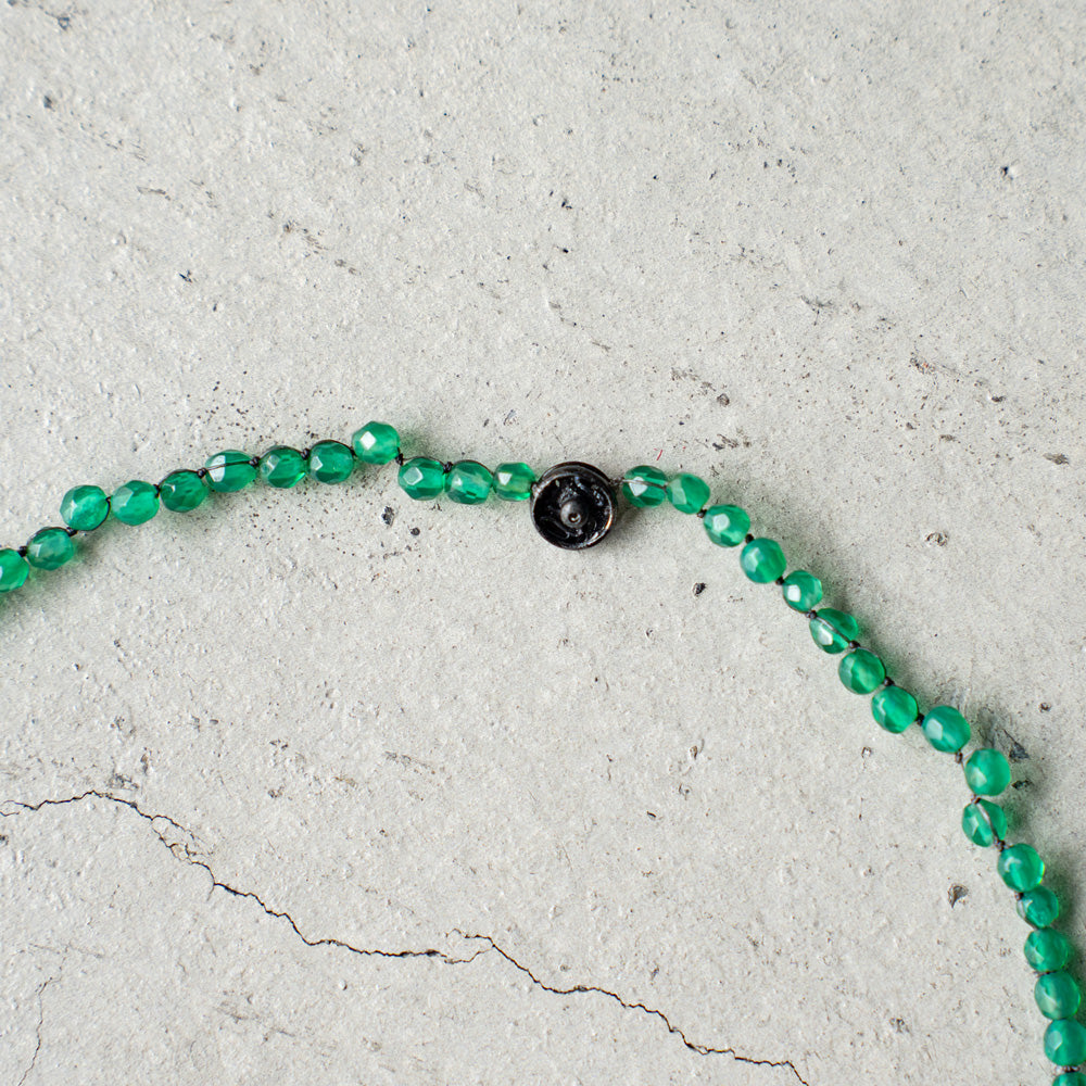Melanie DeCourcey Different size green agate DNA double bracelet