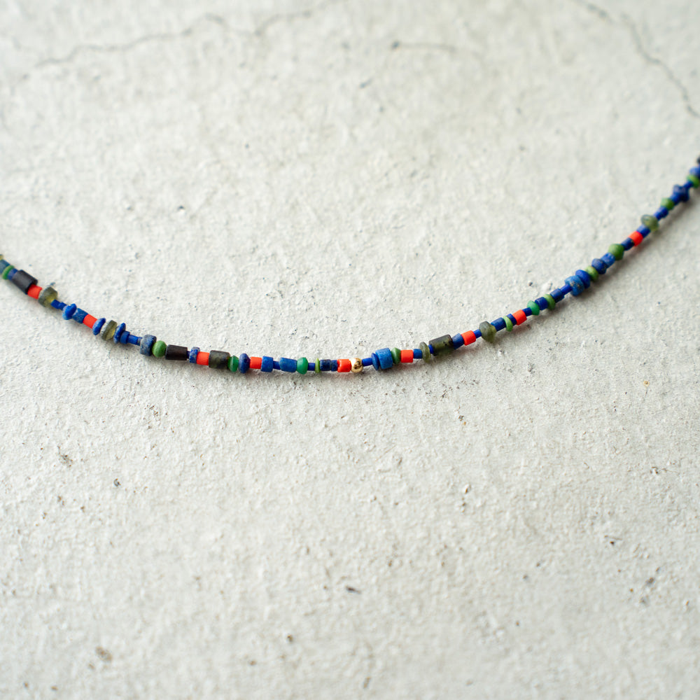 Melanie DeCourcey Beaded necklace -Lapis lazuli, malachite, serpentine, gold fill detail