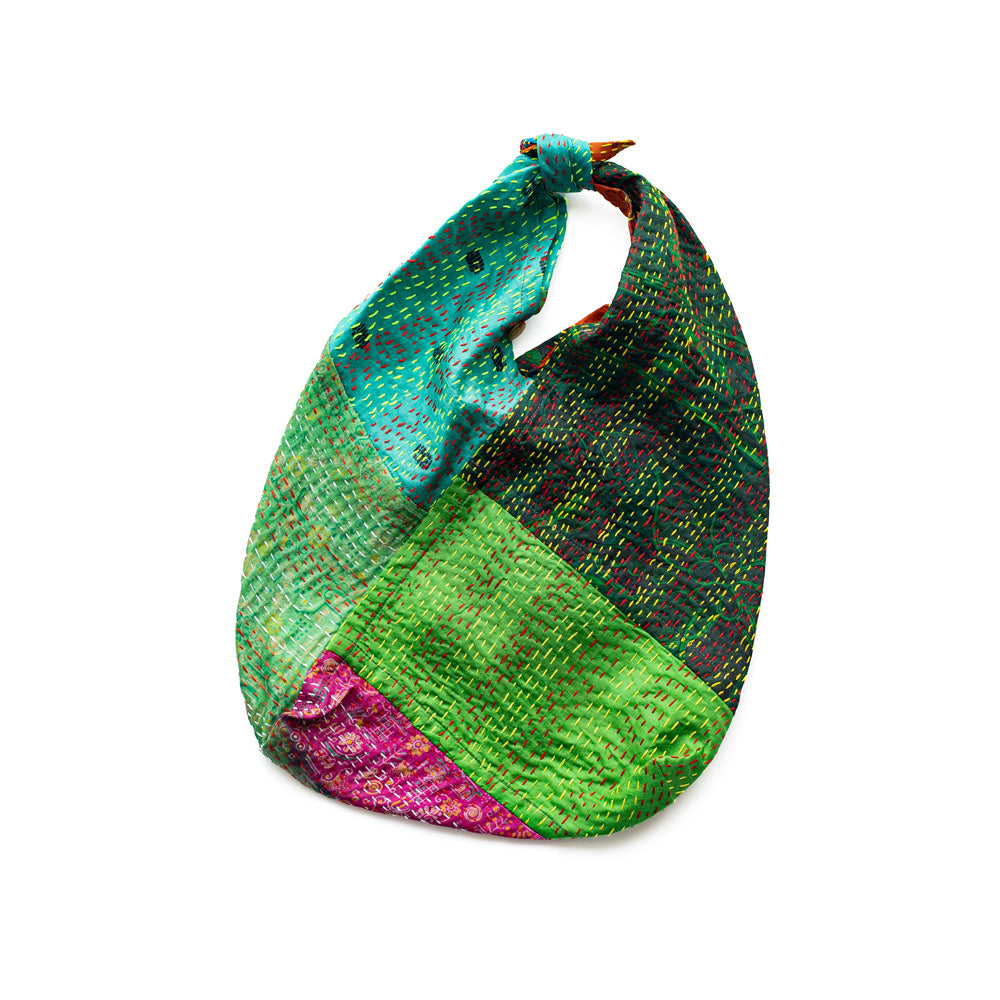 WONDER FULL LIFE KANTHA BOTANICAL BAG -small