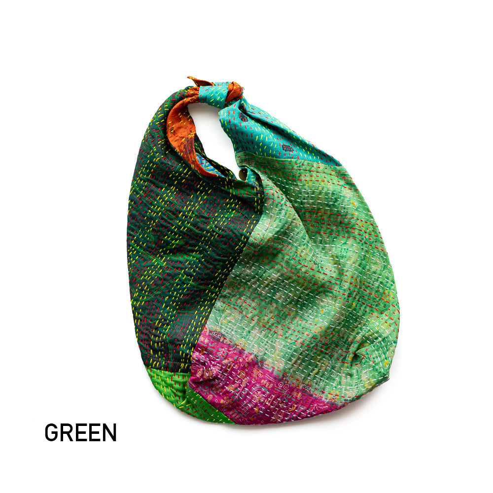 WONDER FULL LIFE KANTHA BOTANICAL BAG -small