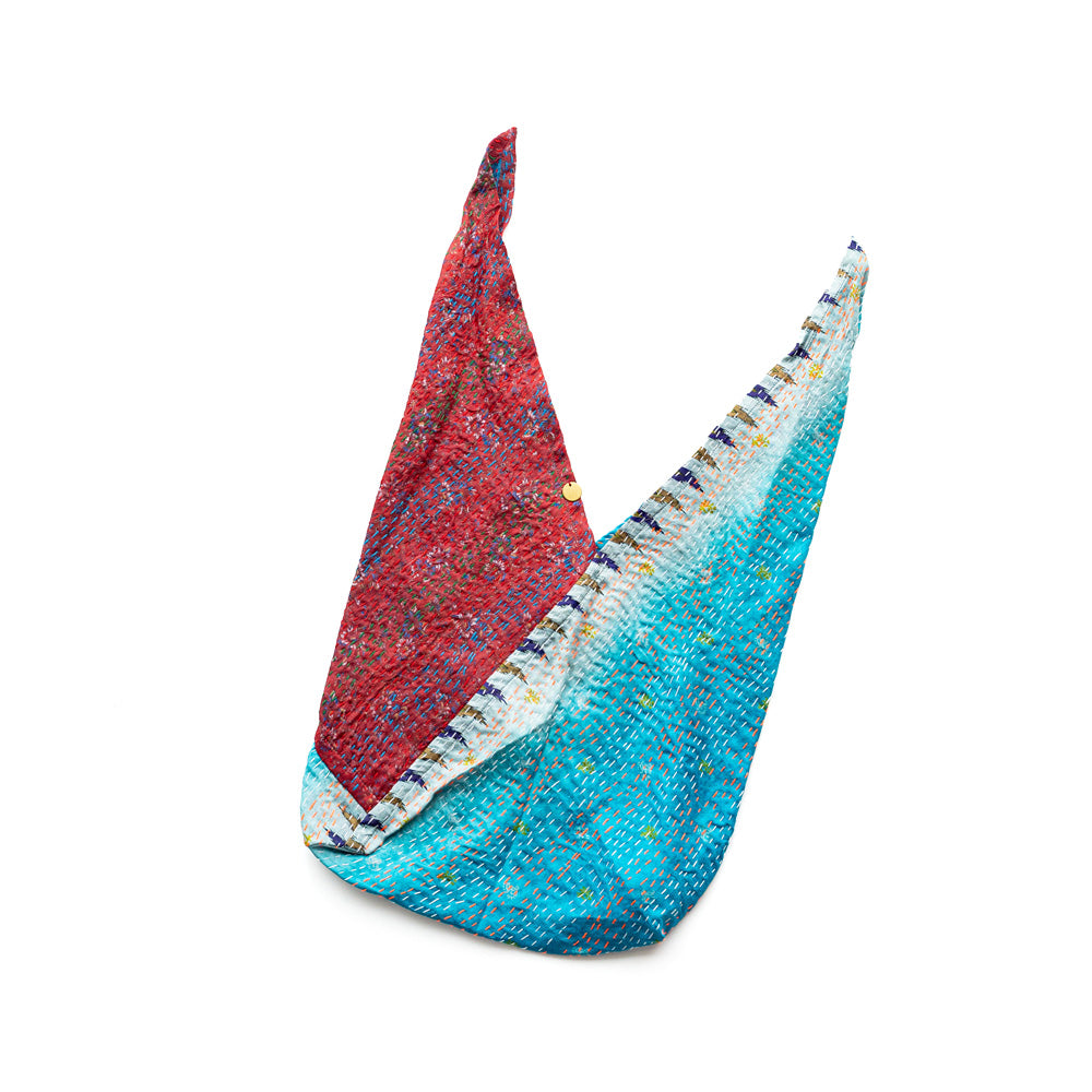 WONDER FULL LIFE KANTHA BOTANICAL BAG -small