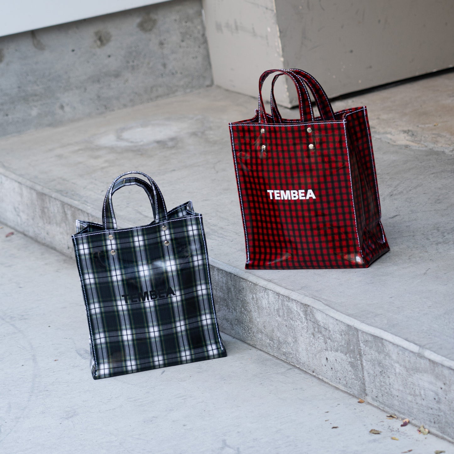 TEMBEA PAPER TOTE SMALL -CHECK