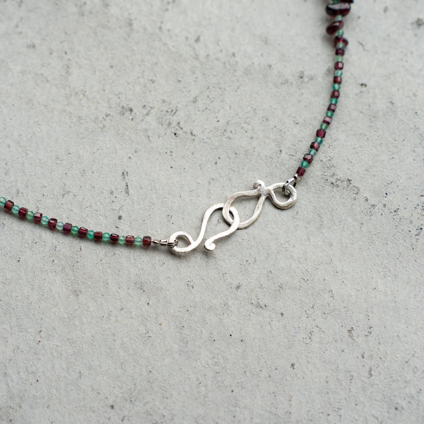 Melanie DeCourcey Garnet with green agate