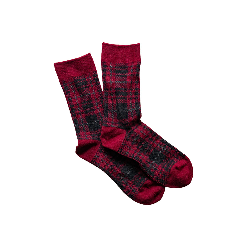 ROTOTO CHECK PATTERN MERINO SOCKS