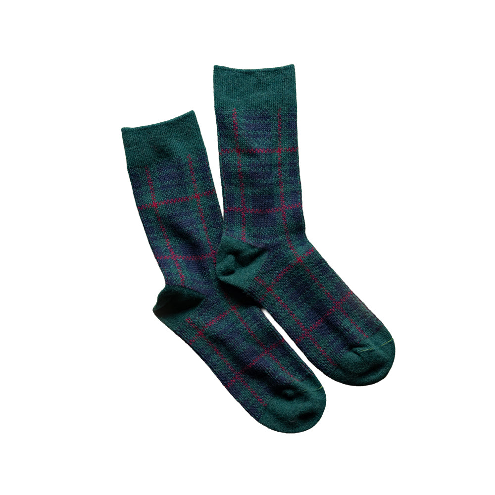 ROTOTO CHECK PATTERN MERINO SOCKS