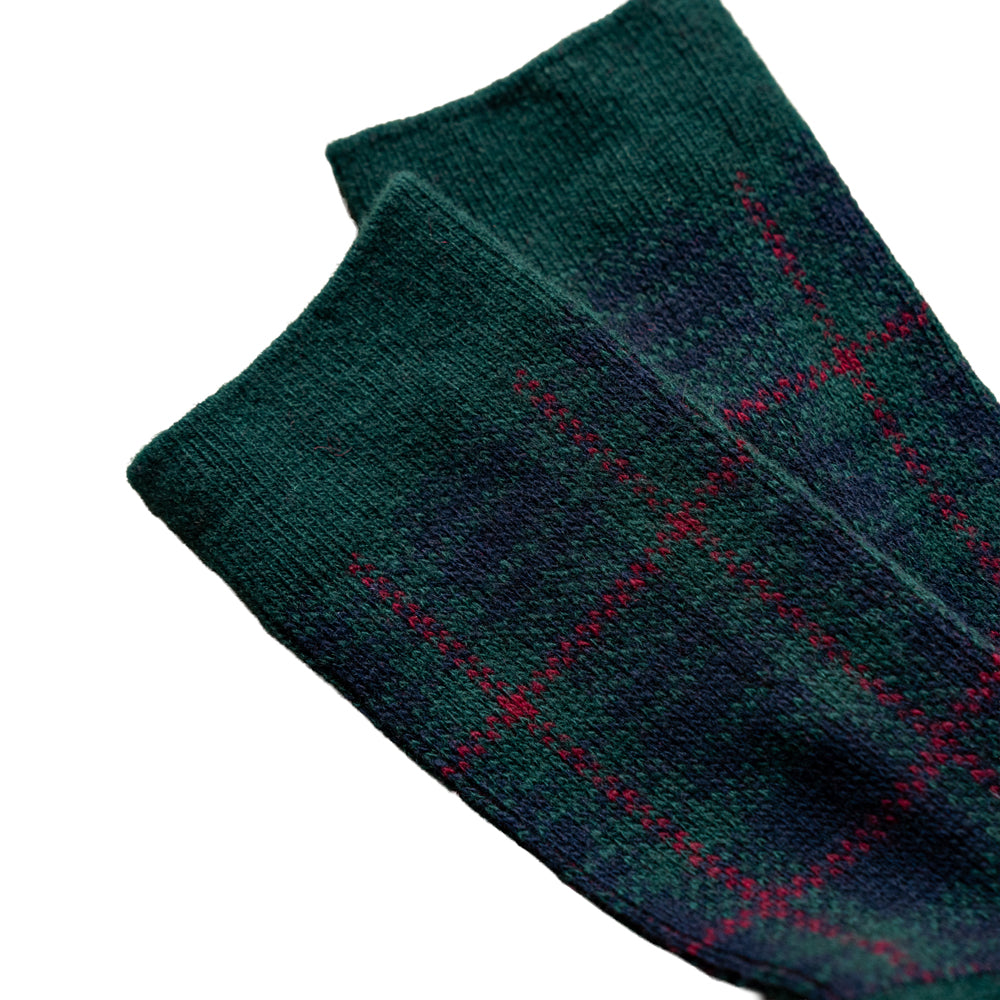 ROTOTO CHECK PATTERN MERINO SOCKS