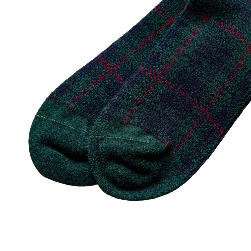 ROTOTO CHECK PATTERN MERINO SOCKS