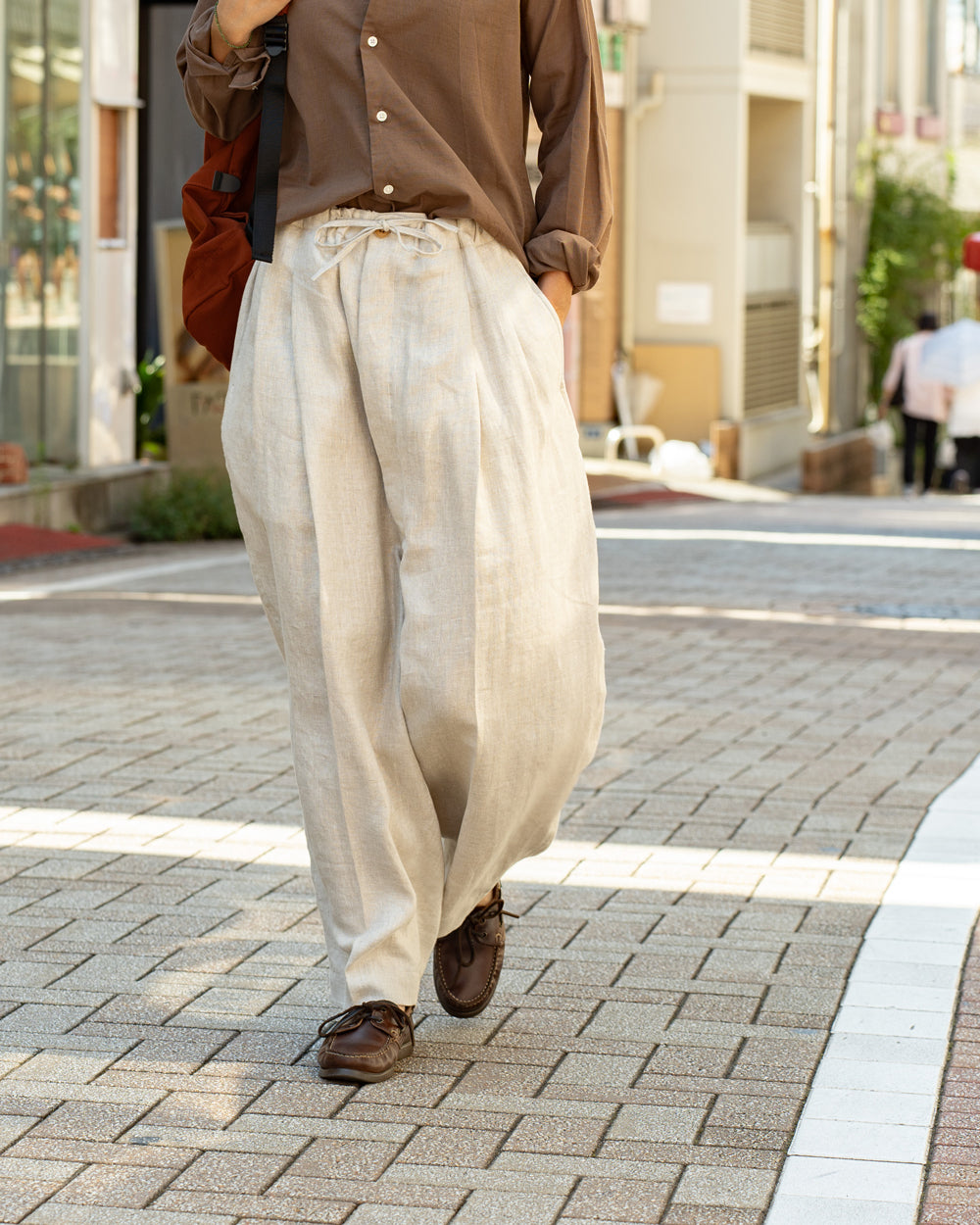 HAVERSACK リネンヘリンボーンサロペットパンツ size.L HAVERSACK LINEN HERRINGBONE SAROPETTE – Friday