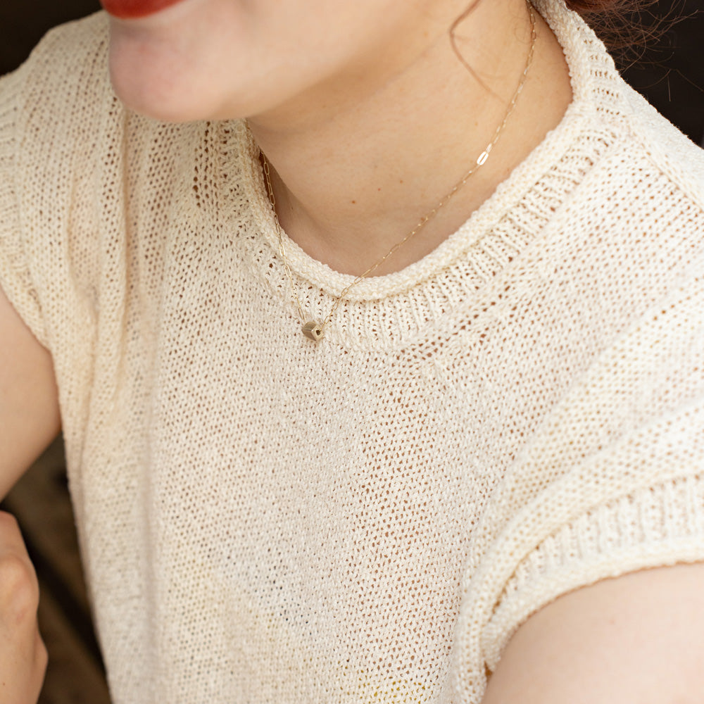 Melanie DeCourcey Silver cube on chain