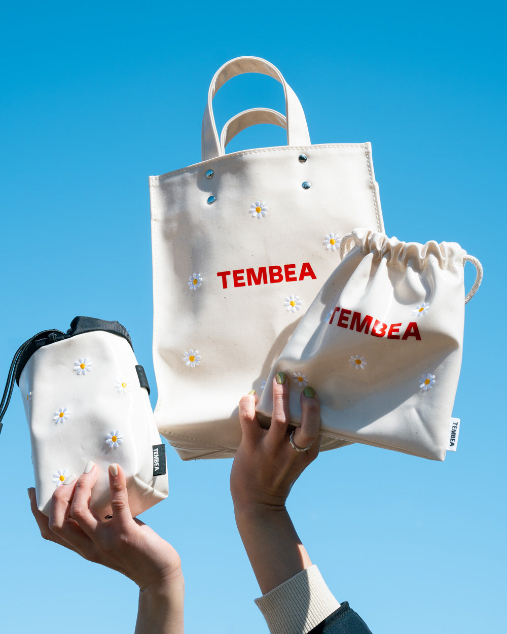 TEMBEA×Friday STEM BAG "Flower Embroidery" NATURAL