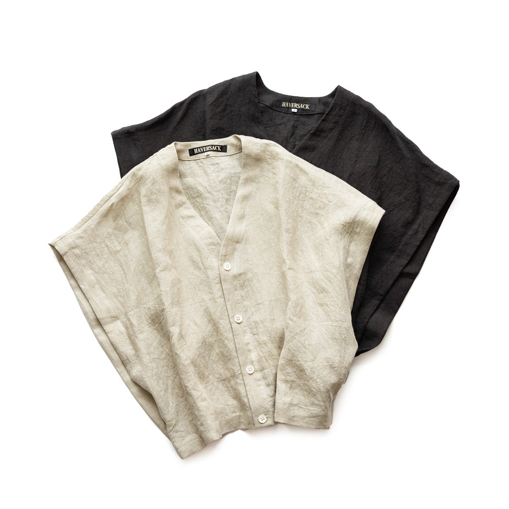HAVERSACK リネン　カーディガン　ベスト　生成 HAVERSACK Linen cardigan – Friday