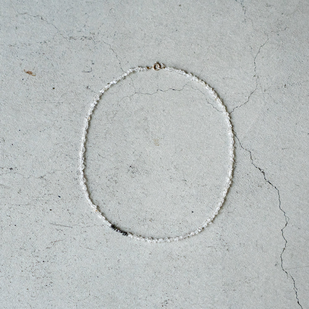 Melanie DeCourcey White harkimer diamonds with black unpolished raw daiamonds