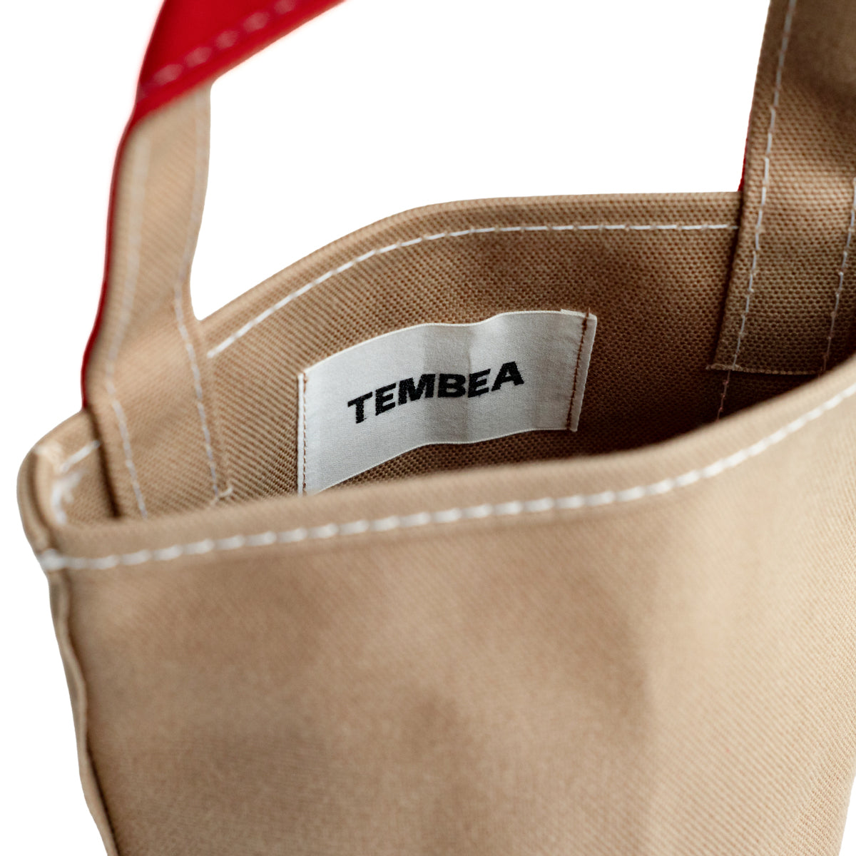 TEMBEA × Friday BAGUETTE TOTE MINI MINI "BEIGE×RED"