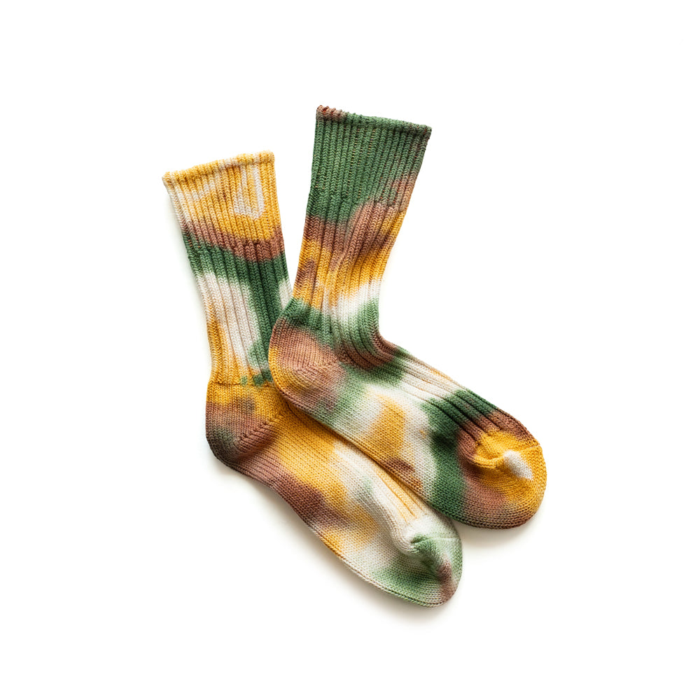 ROTOTO CHUNKY RIBBED CREW SOCKS ”TIE DYE”