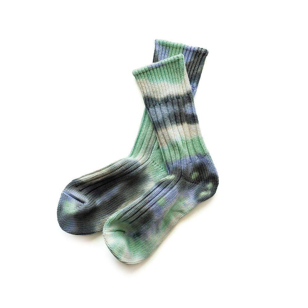 ROTOTO CHUNKY RIBBED CREW SOCKS ”TIE DYE”