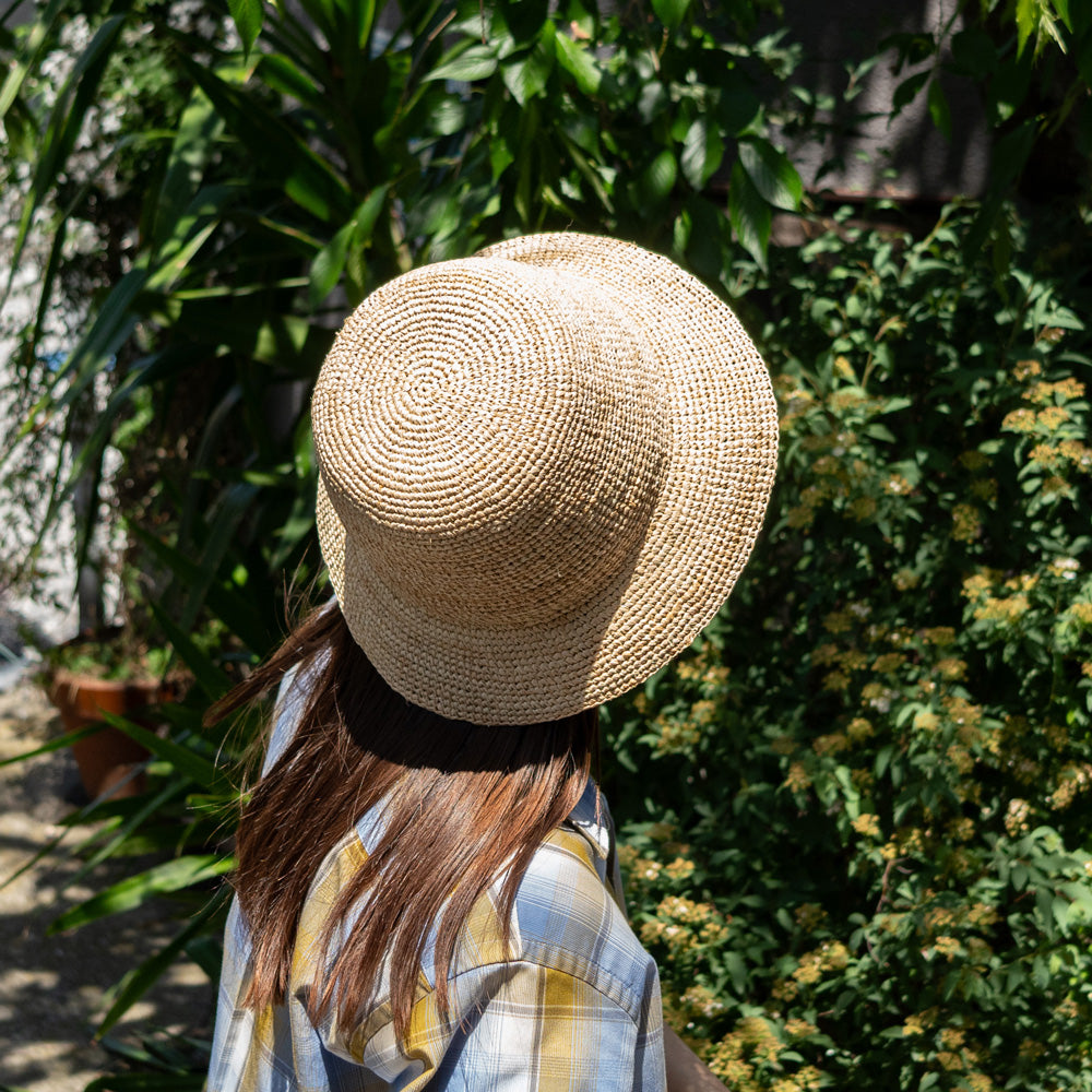 Benelli Montacone Raffia hat -short brim