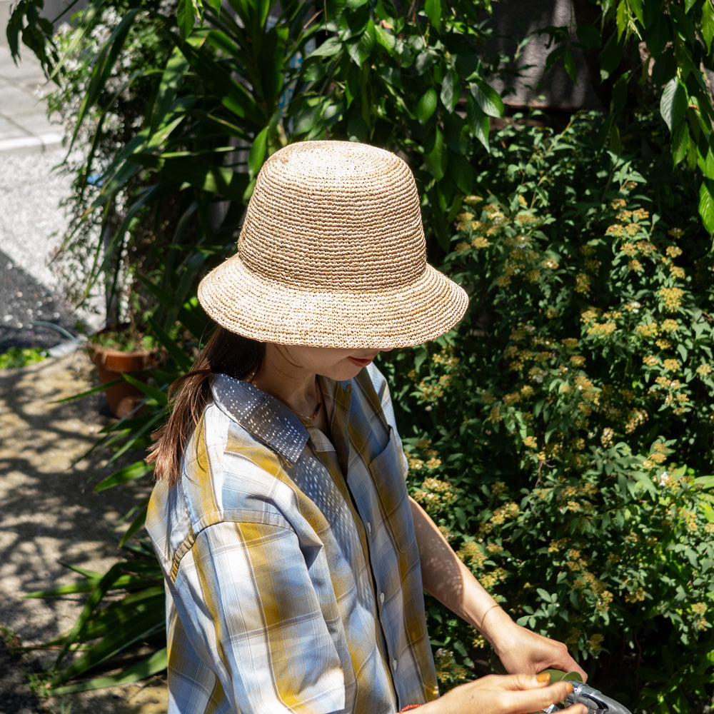 Benelli Montacone Raffia hat -short brim