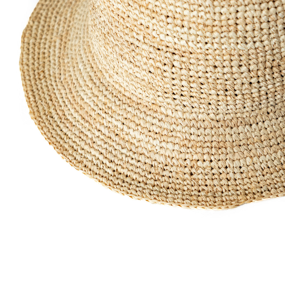 Benelli Montacone Raffia hat -short brim