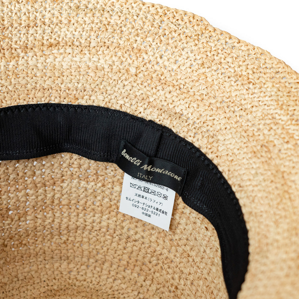 Benelli Montacone Raffia hat -short brim