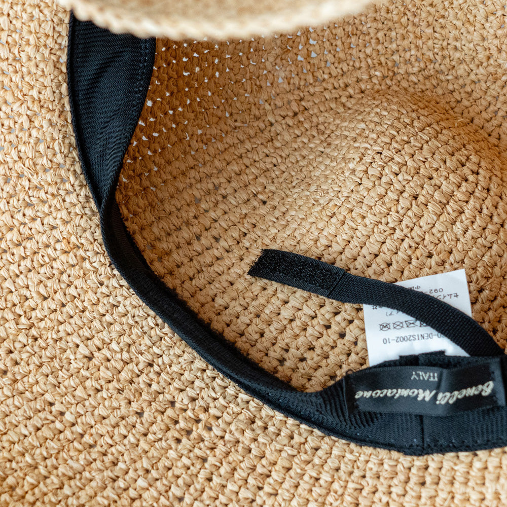 Benelli Montacone Raffia hat -Long brim