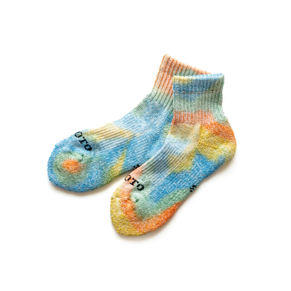 ROTOTO HEMP/ORGANIC COTTON PILE ANKLE SOCKS”TIE DYE”