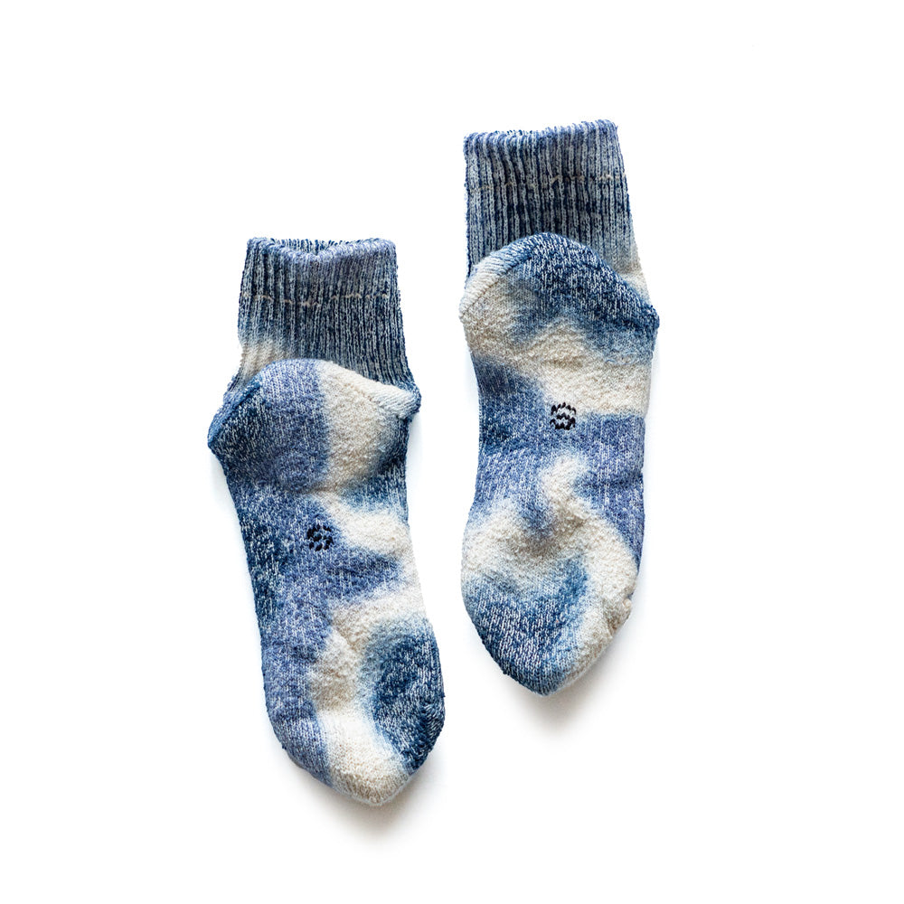 ROTOTO HEMP/ORGANIC COTTON PILE ANKLE SOCKS”TIE DYE”