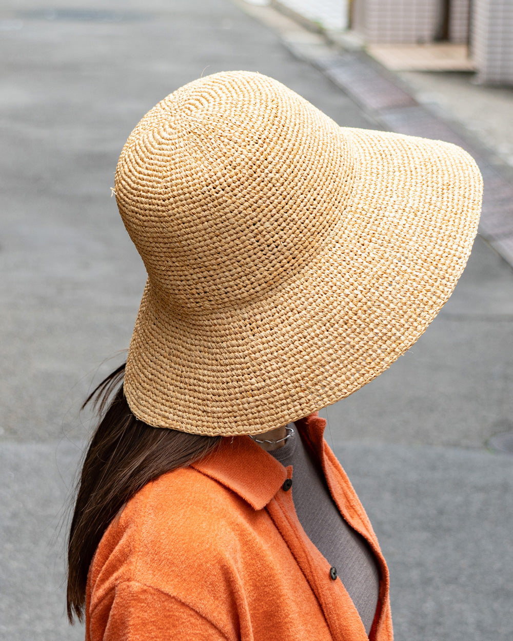 Benelli Montacone Raffia hat -Long brim