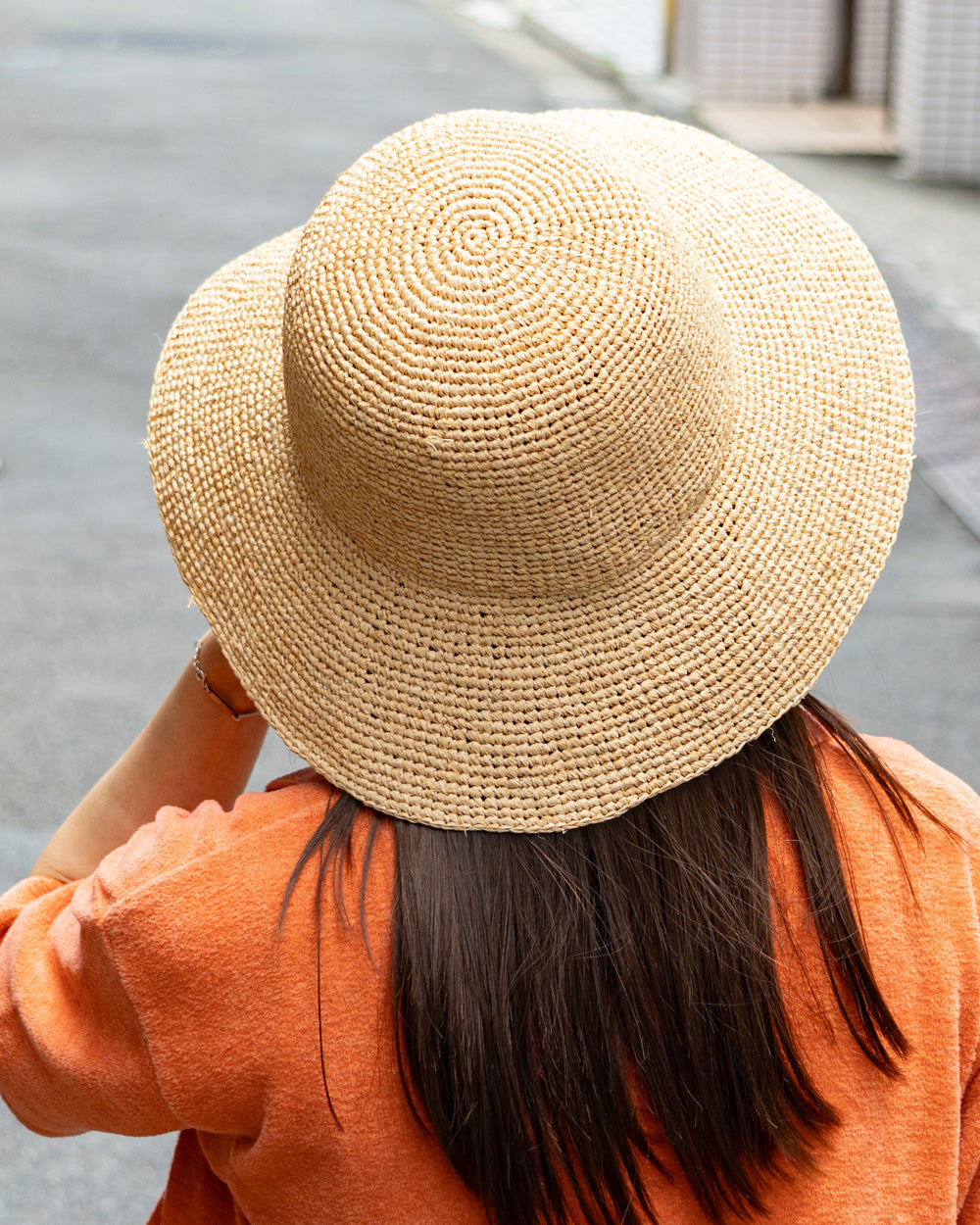 Benelli Montacone Raffia hat -Long brim
