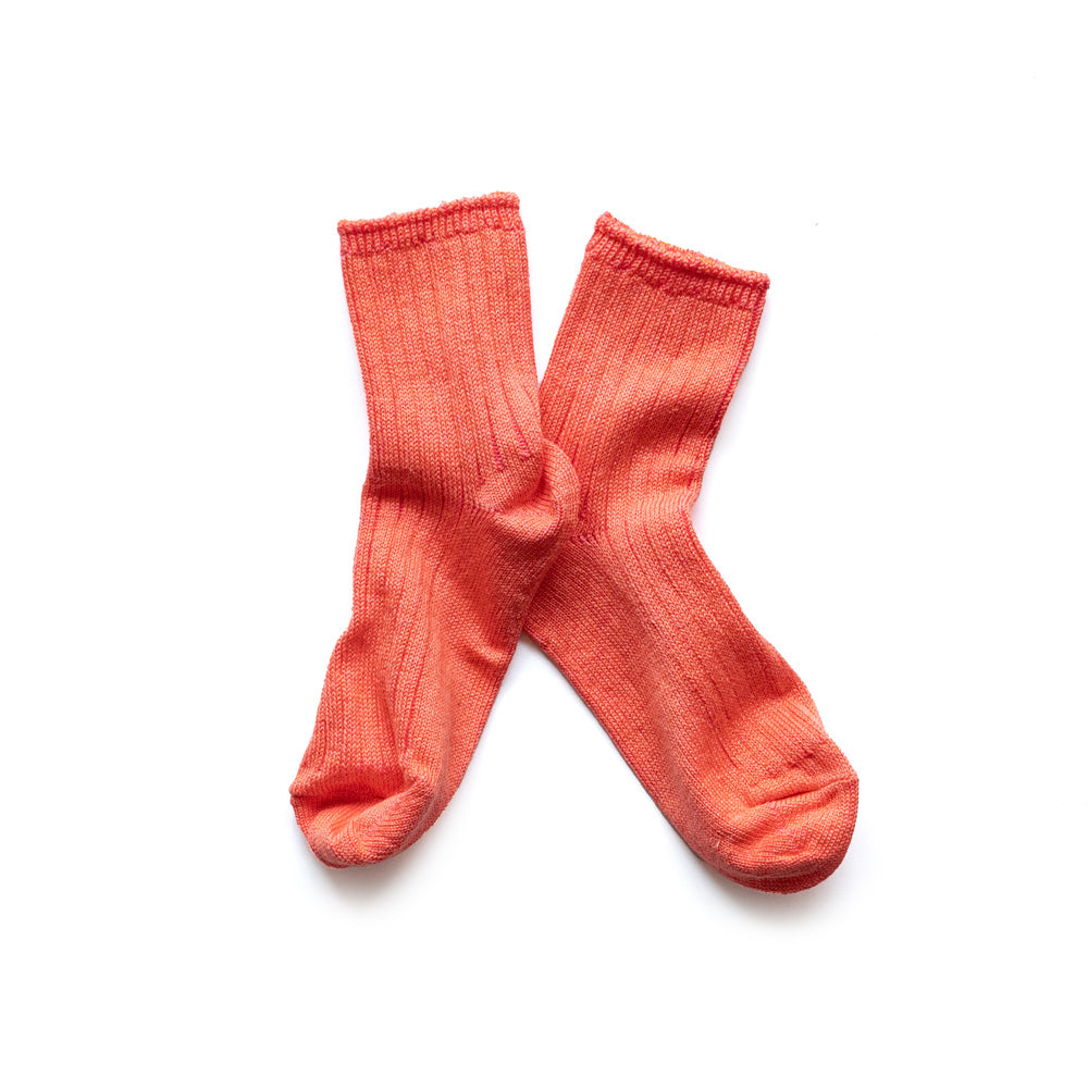 ROTOTO LINEN COTTON RIBBED ANKLE SOCKS