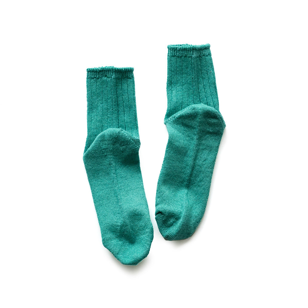 ROTOTO LINEN COTTON RIBBED ANKLE SOCKS