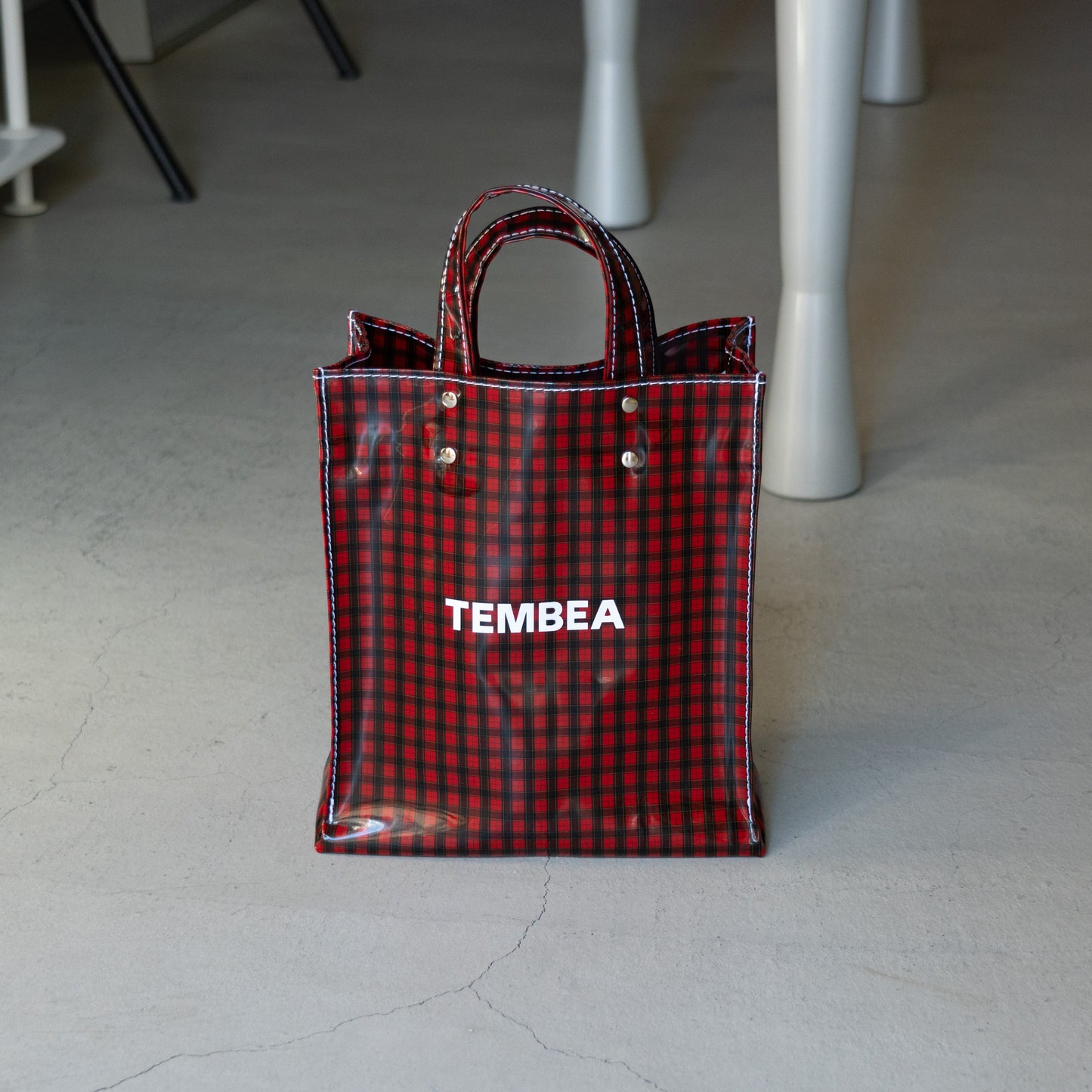 TEMBEA PAPER TOTE SMALL -CHECK